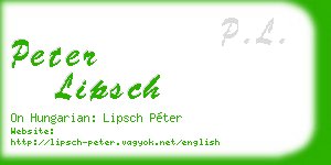 peter lipsch business card